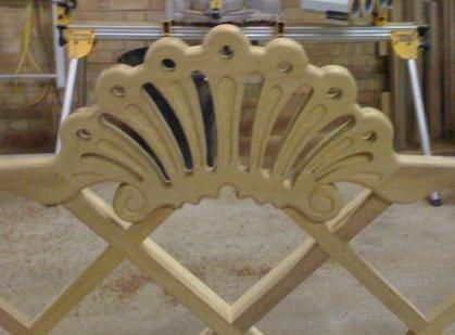 Crown detail of bench